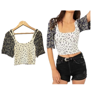 Free People Marigold Tee in Navy Combo Size XS